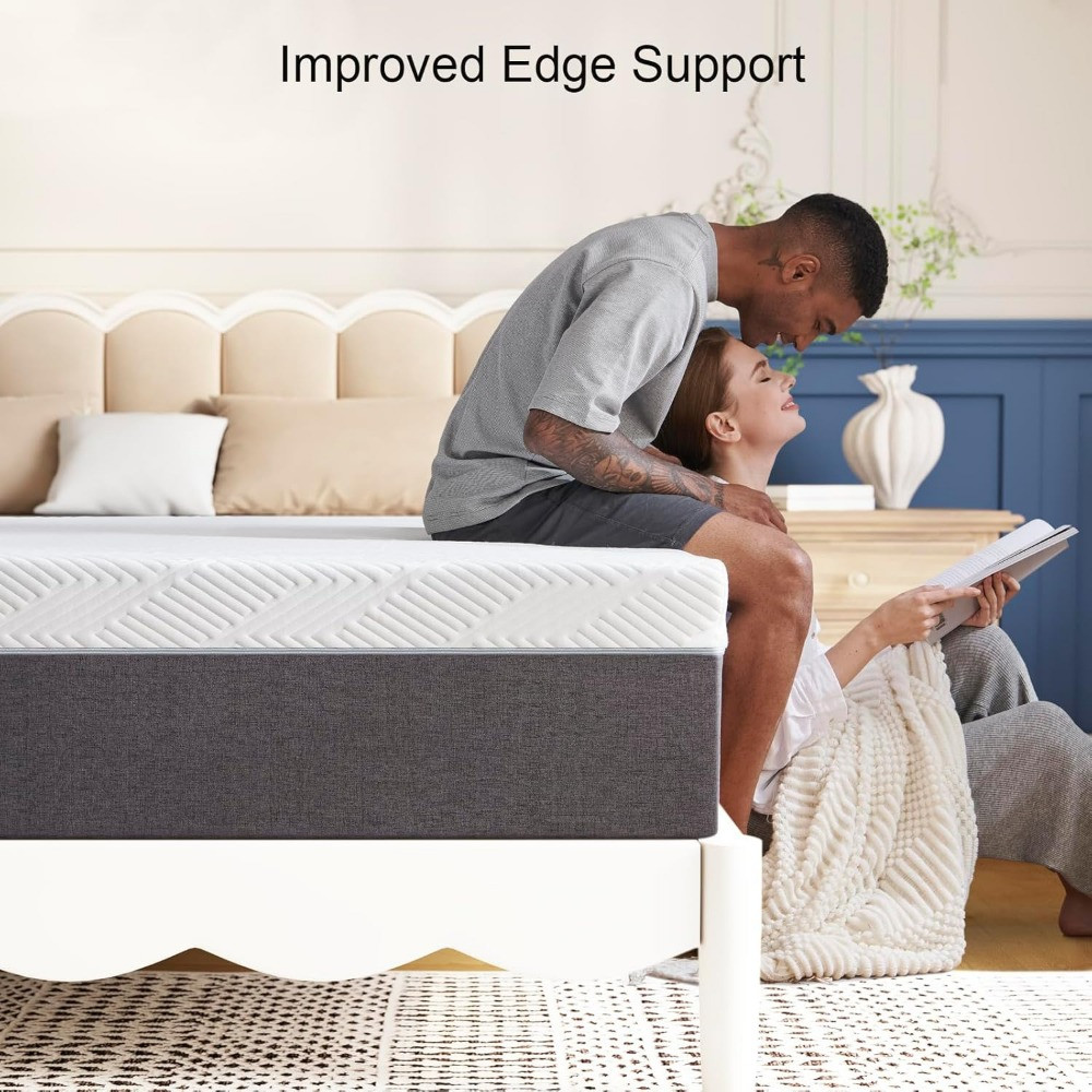 Couple on bed with focus on edge support
